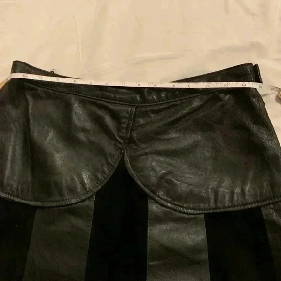Beautiful  real vintage leather and suede midi skirt. Size 46 in European size - Picture 10 of 14